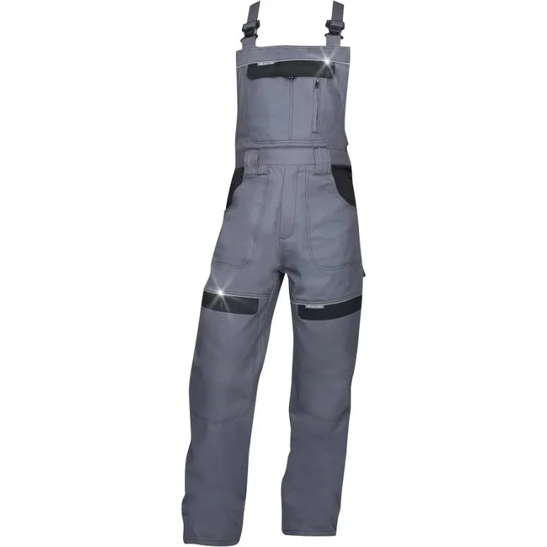 pantaloni de salopeta cu pieptar gri