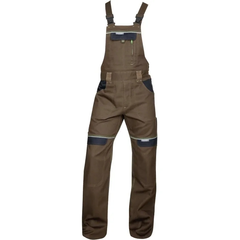 pantaloni de lucru maro cu pieptar