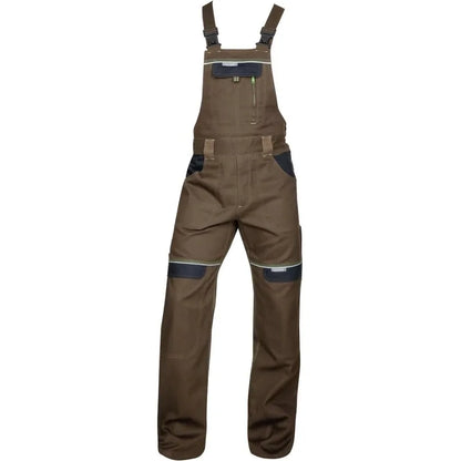 pantaloni de lucru maro cu pieptar