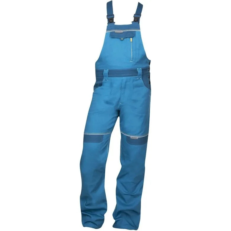 pantaloni lucru barbati cu pieptar bleu