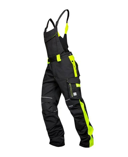 Pantaloni de lucru cu pieptar Neon