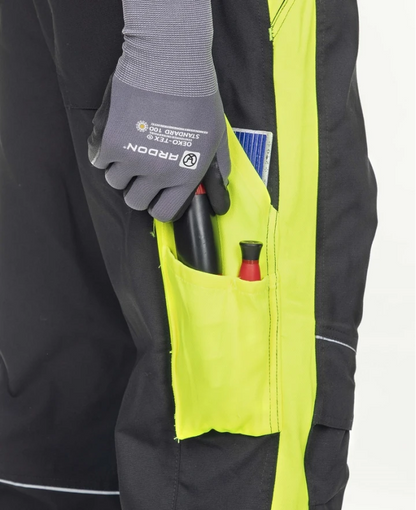 Pantaloni de lucru cu pieptar Neon
