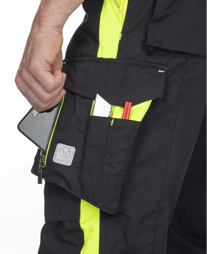 Pantaloni de lucru cu pieptar Neon